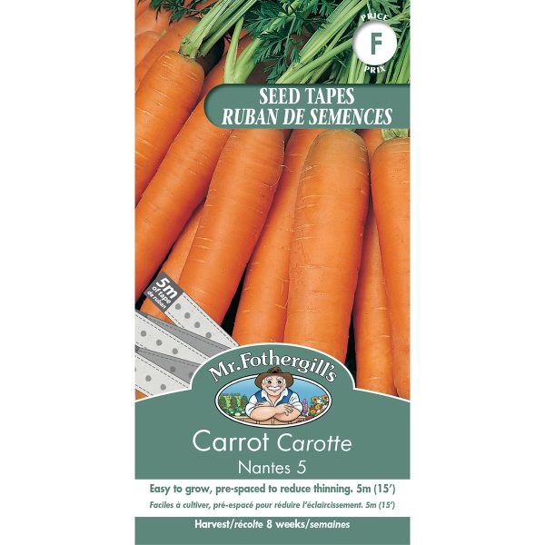 22444 carrot nantes 5 5m seed tape