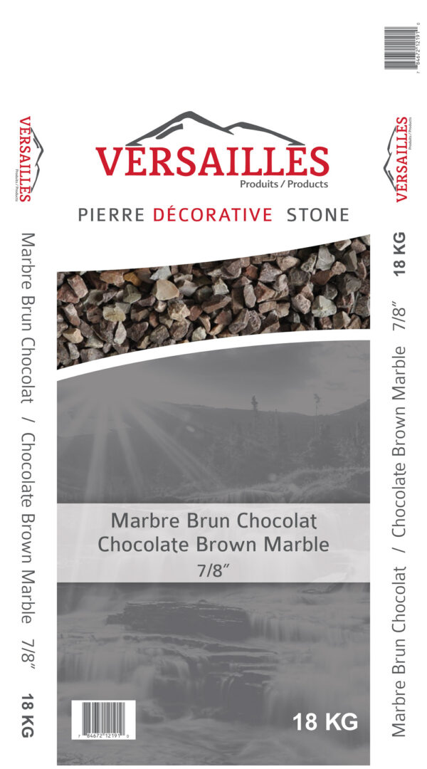 Pierre Marbre Brun Chocolat 7/8 Po 18 Kg Qualité Supérieure